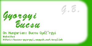 gyorgyi bucsu business card